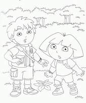 coloriage dora et diego